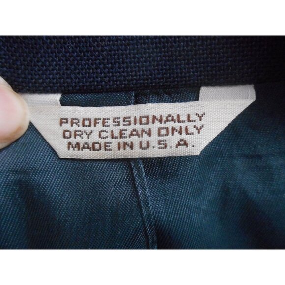 VTG Cross Winsor Mens Navy Blue Sport Coat 2 Button Front Long Sleeve Size 46PS - Picture 6 of 7